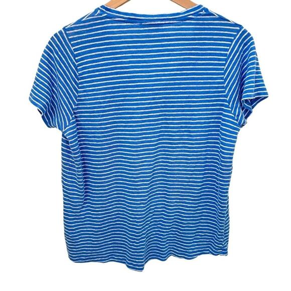 Vineyard Vine V-Neck Tee Stripped Blue & White Small - Picture 4 of 4